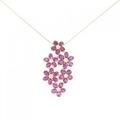 K18YG フラワー ルビー ネックレス 5.01CT