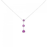 K18WG ルビー ネックレス 0.63CT