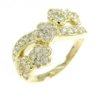K18YG フラワー ダイヤモンド リング 0.68CT