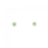 【新品】K18YG エメラルド ピアス 0.10CT