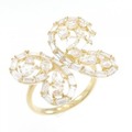 K18YG バタフライ ダイヤモンド リング 1.50CT