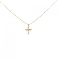 K18YG クロス ダイヤモンド ネックレス 0.01CT