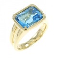 K18YG ブルートパーズ リング 3.35CT