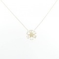 【新品】K18YG フラワー ダイヤモンド ネックレス 0.37CT