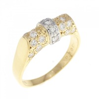 K18YG/PT ダイヤモンド リング 0.40CT