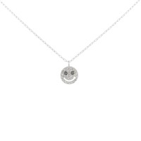 K18WG スマイル ダイヤモンド ネックレス 0.13CT