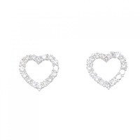K18WG ハート ダイヤモンド ピアス 1.00CT