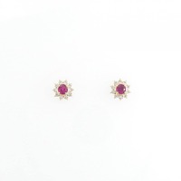 K18YG ルビー ピアス