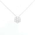 K18WG フラワー ダイヤモンド ネックレス 1.00CT