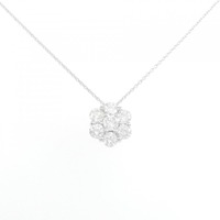 K18WG フラワー ダイヤモンド ネックレス 1.00CT