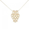K18YG フクロウ ダイヤモンド ネックレス 0.25CT
