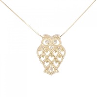 K18YG フクロウ ダイヤモンド ネックレス 0.25CT