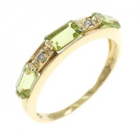 K18YG ペリドット リング 1.00CT