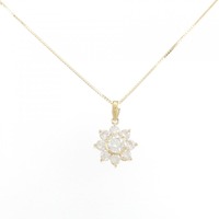 K18YG フラワー ダイヤモンド ネックレス 1.05CT