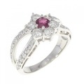 PT フラワー ルビー リング 0.28CT