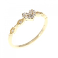 K18YG ハート ダイヤモンド リング