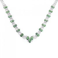 18KWG グリーンガーネット ネックレス 6.50CT