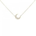 K18YG ムーン ダイヤモンド ネックレス 0.15CT