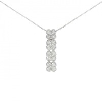 K18WG フラワー ダイヤモンド ネックレス 0.53CT
