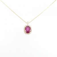 【リメイク】K18YG ルビー ネックレス 1.187CT