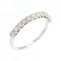 K18WG ハーフエタニティ ダイヤモンド リング 0.30CT