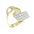 K18YG/PT ダイヤモンド リング 0.88CT