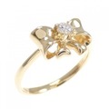 K18YG リボン ダイヤモンド リング 0.10CT