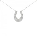 K18WG ホースシュー ダイヤモンド ネックレス 0.25CT