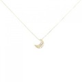 K18YG ムーン ダイヤモンド ネックレス 0.05CT