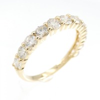 K18YG ハーフエタニティ ダイヤモンド リング 1.08CT