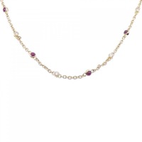 K18YG ルビー ネックレス 4.06CT