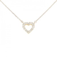 K18PG ハート ダイヤモンド ネックレス 0.17CT