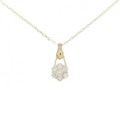 K18YG フラワー ダイヤモンド ネックレス 0.30CT