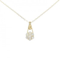 K18YG フラワー ダイヤモンド ネックレス 0.30CT