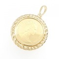 K18YG枠 コイン ペンダント