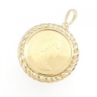 K18YG枠 コイン ペンダント