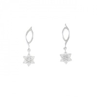 585WG/K14WG フラワー キュービック ピアス