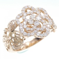 K18PG フラワー ダイヤモンド リング 0.56CT