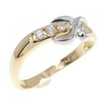 K18YG/PT ダイヤモンド リング 0.06CT