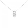 K14WG/14KWG フラワー ダイヤモンド ネックレス 0.3CT