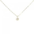 K18YG ソリティア ダイヤモンド ネックレス 0.18CT
