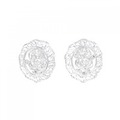 PT フラワー ダイヤモンド イヤリング 0.13CT