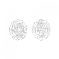 PT フラワー ダイヤモンド イヤリング 0.13CT