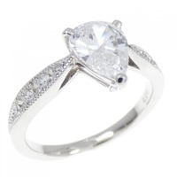 【リメイク】PT ダイヤモンド リング 1.010CT D SI2 ペアシェイプ