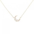 K18PG ムーン ダイヤモンド ネックレス 0.15CT
