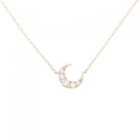 K18PG ムーン ダイヤモンド ネックレス 0.15CT