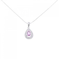 K18WG サファイヤ ネックレス 0.45CT 拡散処理未検査