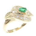 K18YG エメラルド リング 0.11CT