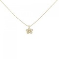K18YG フラワー ダイヤモンド ネックレス 0.12CT