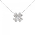 K18WG クローバー ダイヤモンド ネックレス 0.2CT
